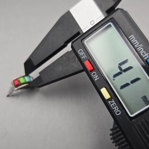 VTG Sterling Silver Multi Gemstone Earrings 5/8"x1/4" Filigree Accents Signed HS - Picture 7 of 9